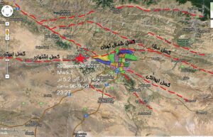 نقشه هوایی با کیفیت از گسل زلزله تهران