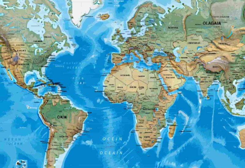 کیفیت بالا نقشه جهان با قابلیت زوم