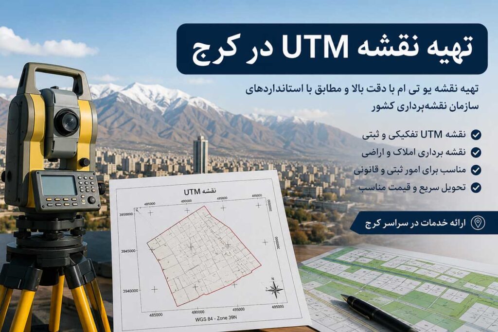تهیه نقشه یو تی ام توسط کارشناس رمی دادگستری رشته نقشه برداری